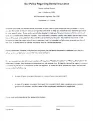 Our Policy Regarding dental Insurance
